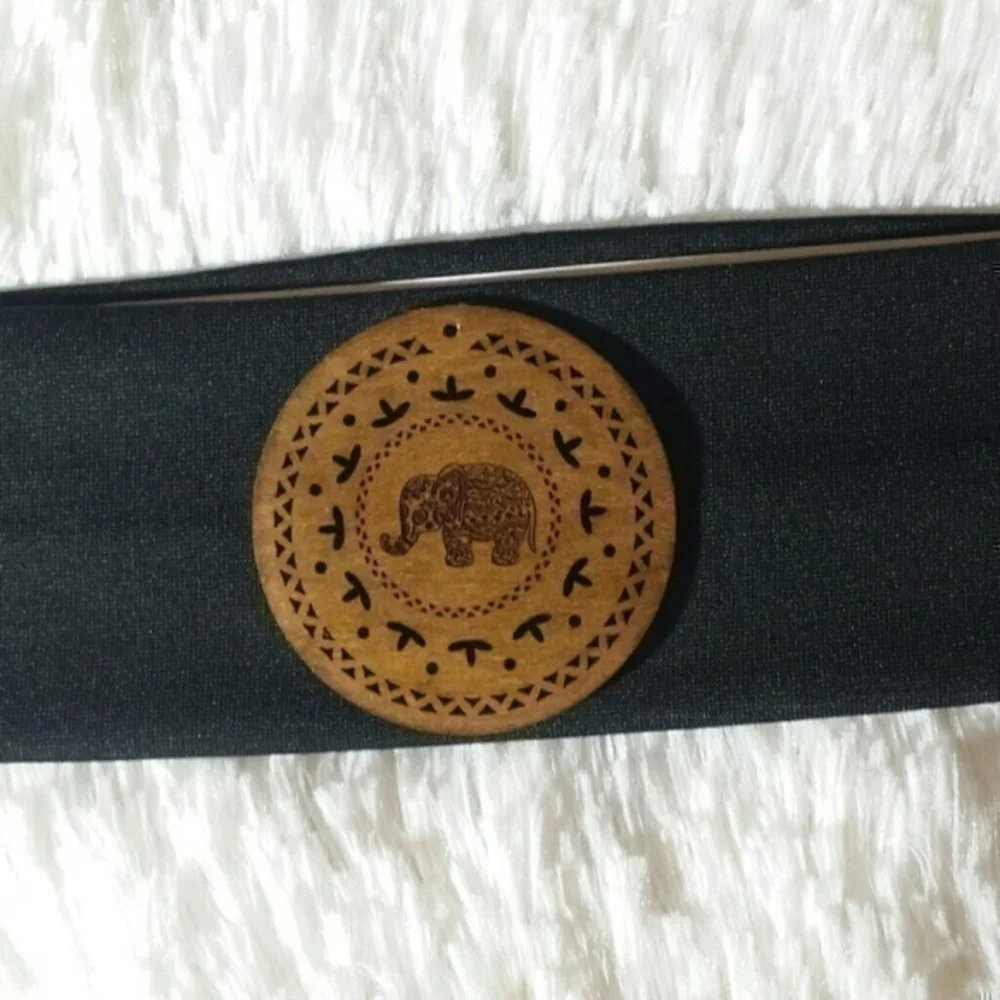 Lucky Wood Carved Elephant Headband -Size OS